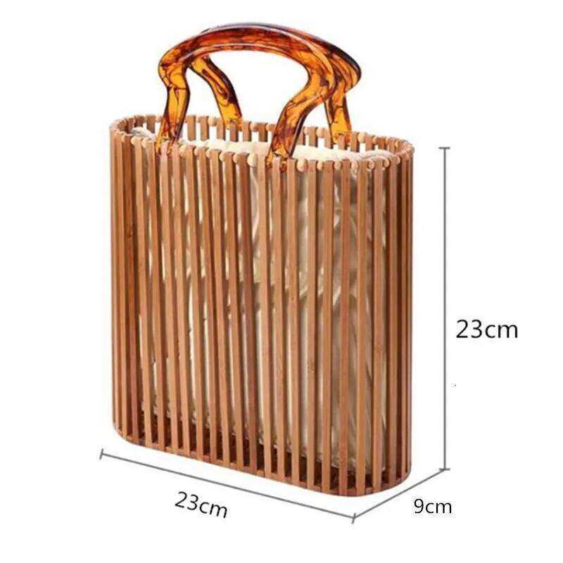 Fashion Beach Bamboo Acrylic Handbag 2024 New European and American Women's Bag