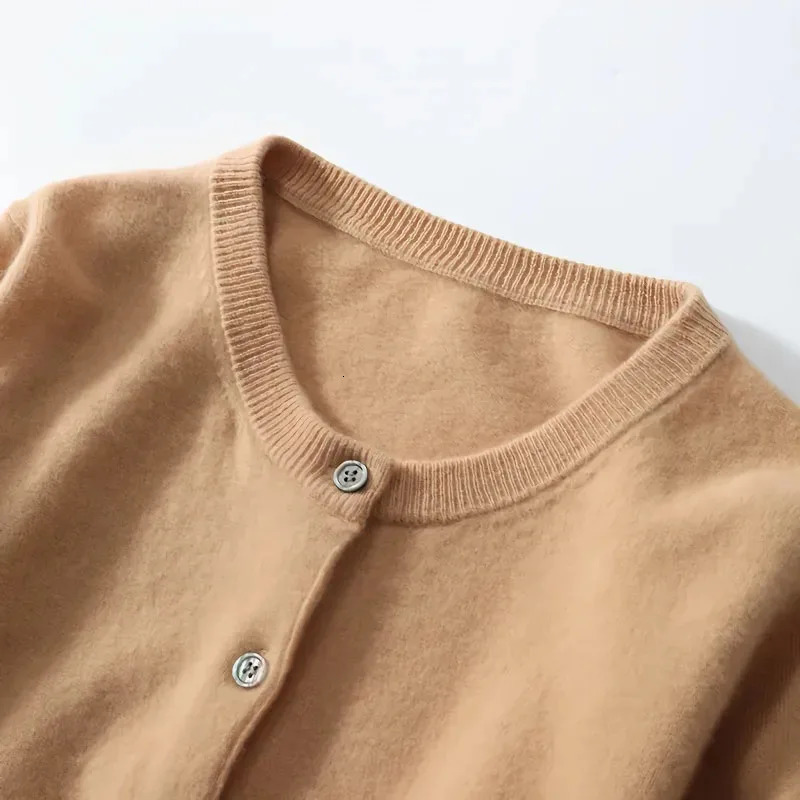 Korean Single Breasted Cardigans Sweater Women Autumn Winter O-neck Long Sleeve Knitwear Female Basic Solid Color Soft Sweaters 250617