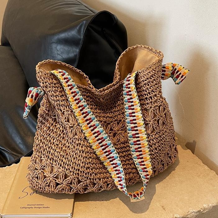 Free shipping designer Vacation Style Straw Bag for Women 2025 New Summer Trend Woven Bag Beach Large Capacity Shoulder Bag Tote Bag