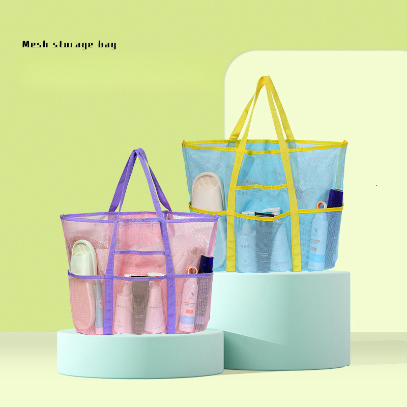 New Handheld Mesh Beach Multifunctional Portable Three-layer Swimming Toy Storage Toiletry Bag