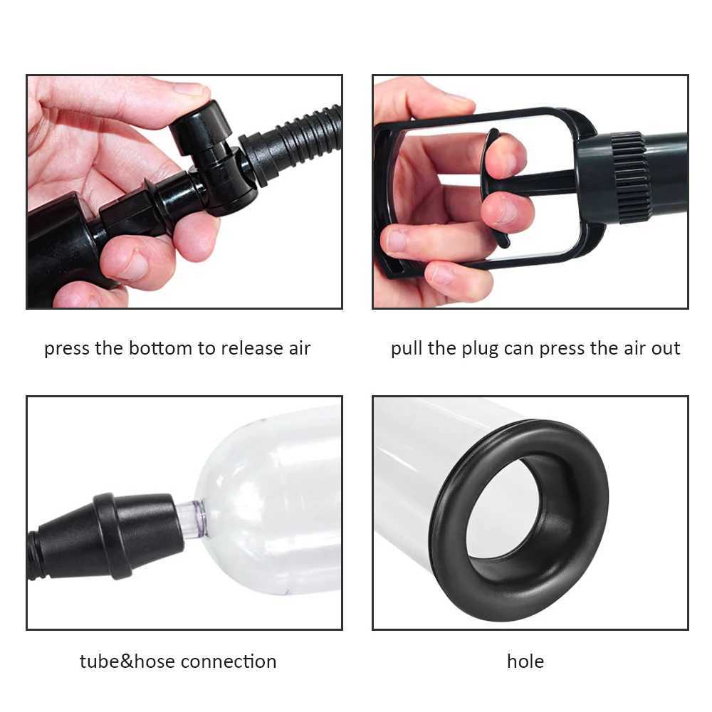 Male Penis Pump Manual Penis Enlarger Sex Toys for Men Vacuum Stimulation Masturbation Penile Extender Trainer Adults Sex Toy W250618