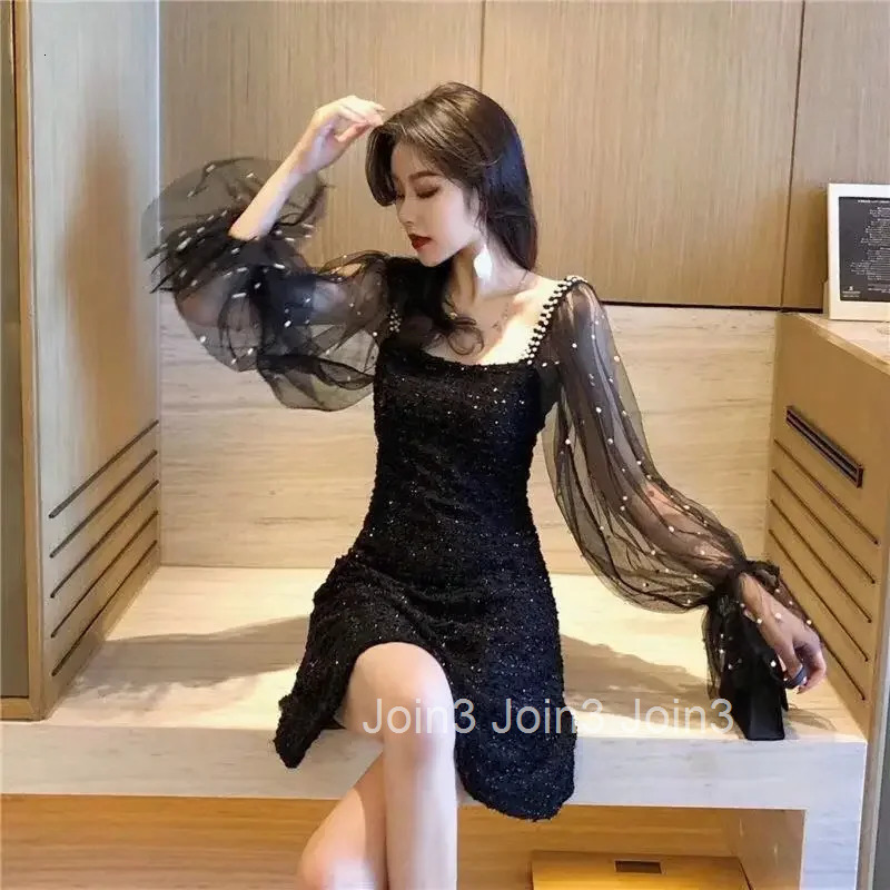 Female Dress Midi Sensual Sexy Spring Autumn Womens Long Sleeve Dresses Korean Style On Promotion X Outfits Hot Harajuku Xxl G