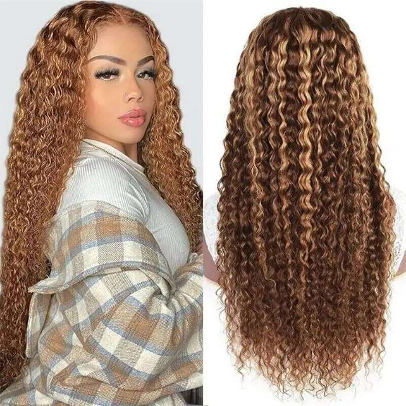 30 36 Inch Curly Highlight Wig Honey Blonde 13x4 Front Deep Wave 13x6 Hd Lace Frontal Wigs For Women Human Hair