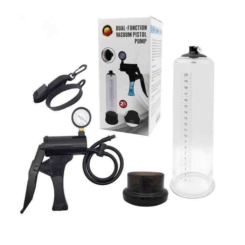 Penis Enhancement Pump Dual Water Air Function Cock Extender Enlarger Hercules Cup with Watch Pressure Gauge Sex Toy for Men W250618