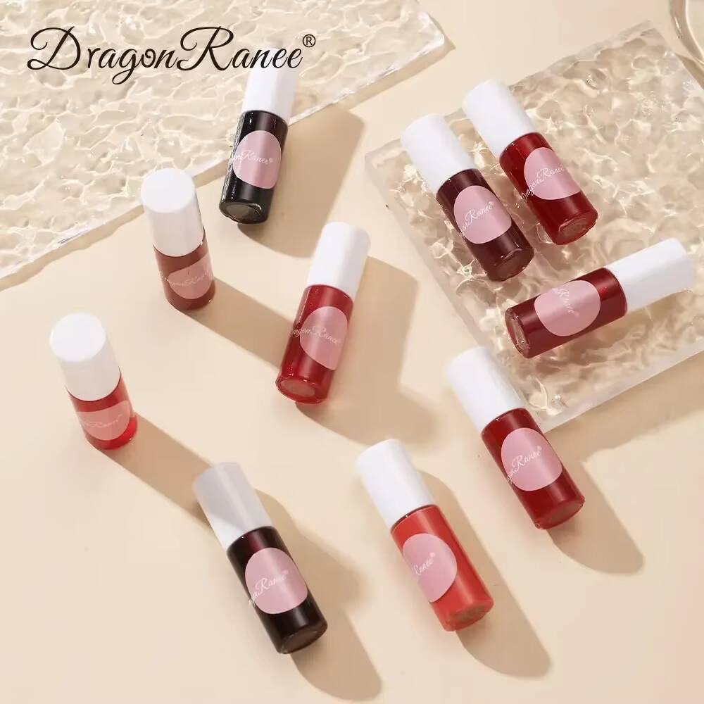 Mini 10 Colors Liquid Lip Gloss Waterproof Non-stick Long Lasting Sexy Red Mirror Glass Moisturize Lipstick Water Rouge Makeup happy