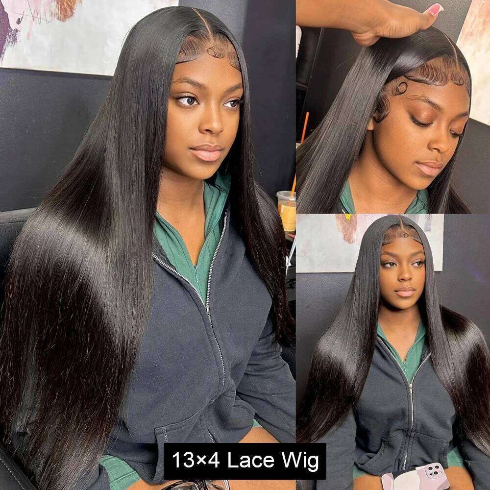 30 Inch 13x6 200 Density HD Lace Front Wigs Pre Plucked Straight Glueless Human Hair Natural