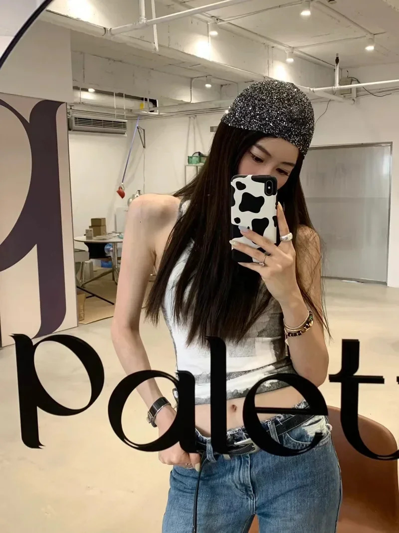 Korean Style Y2k Shiny Cold Cool Street Knit Hat Autumn Winter Girl Glitter Fashion Knitted Bag Head Beanie Hat 250618