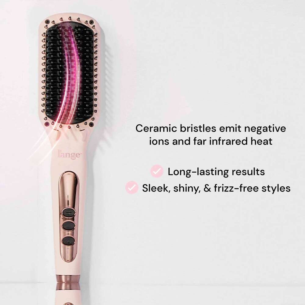 Le Vite Straightener | Heated Hair Straightening Brush Flat Iron, Black
