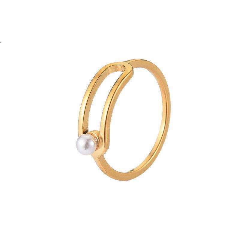 Inlaid Anti-Pearl Women, Ins Style, Niche Minimalist, Light Luxury, Simple and High-End, Adjustable Ring for Index Finger