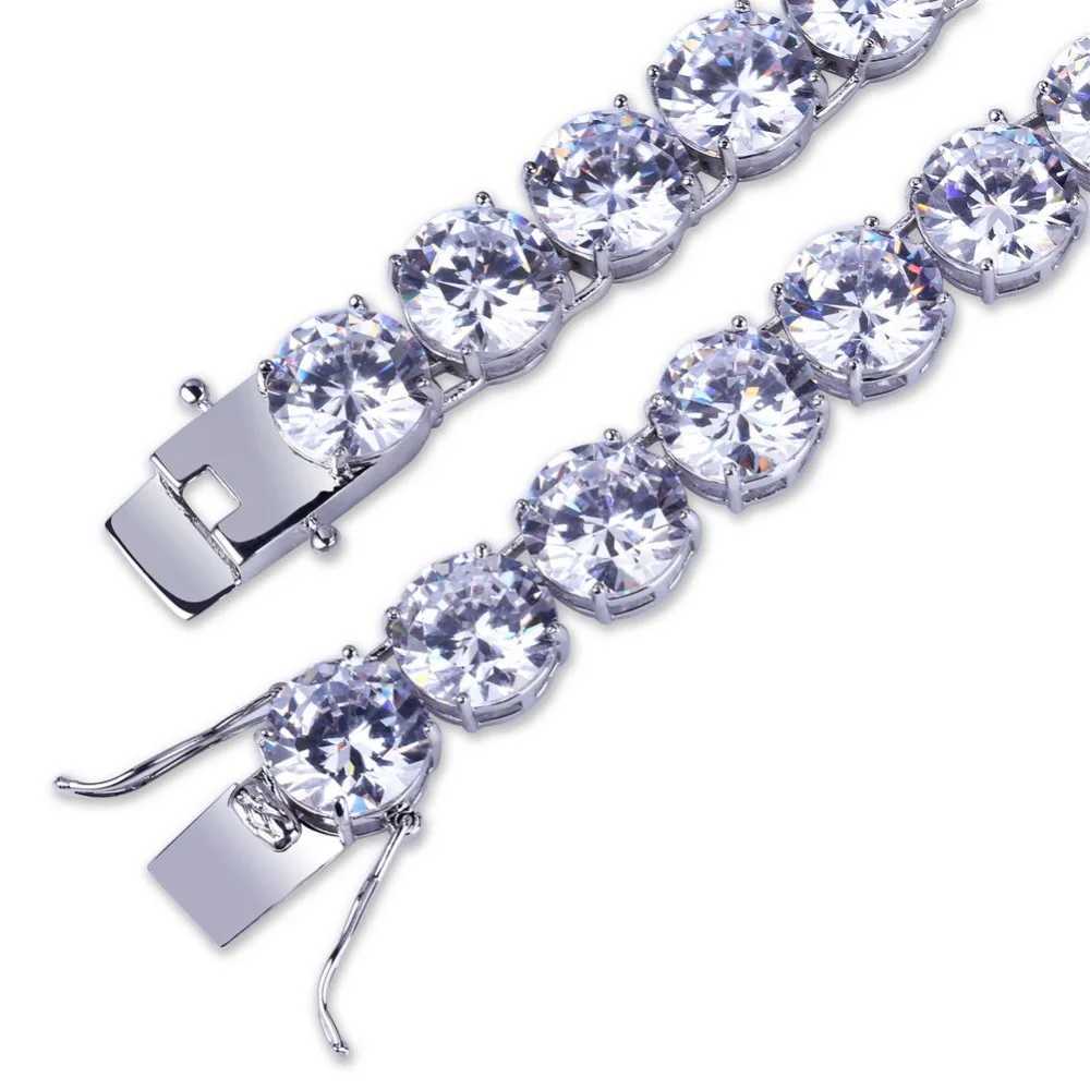 TOPGRILLZ 3mm-10mm Iced Out Bling AAA Zircon 1 Row Tennis Chain Necklace Men Hip Hop Jewelry Gold Silver Color Charms W250618