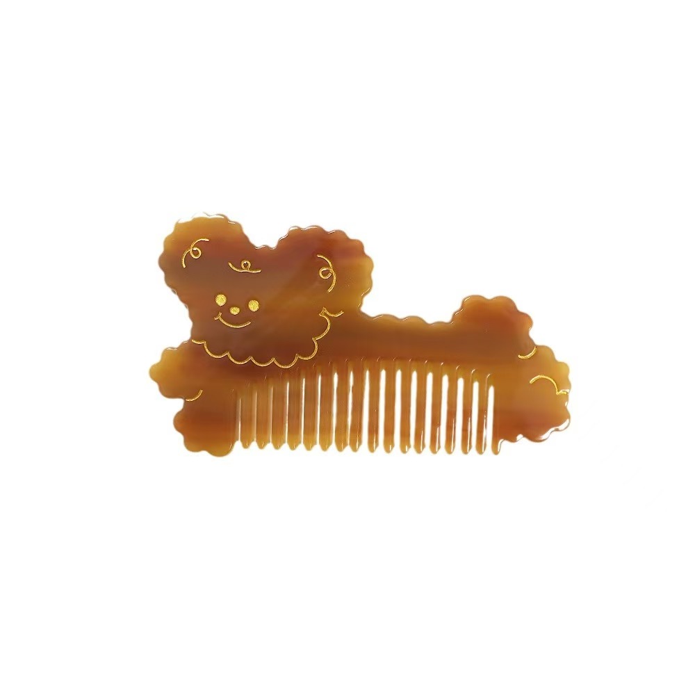 Wholesale Cute Cartoon Dog Designed Pocket Hair Comb Thickened Acetate Anti Static Hair Combs Portable Hair Tools Accessories