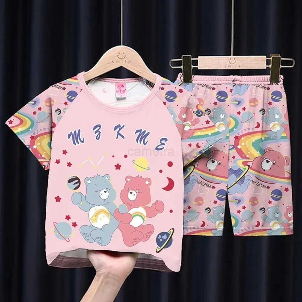 Sanrio Anime Sanrios Children Pajama Kuromi Hello Kitty Melody Kids Cartoon Kawaii Boy Girl Long Sleeve Pants Summer Home Wear XJ250618XJ250618