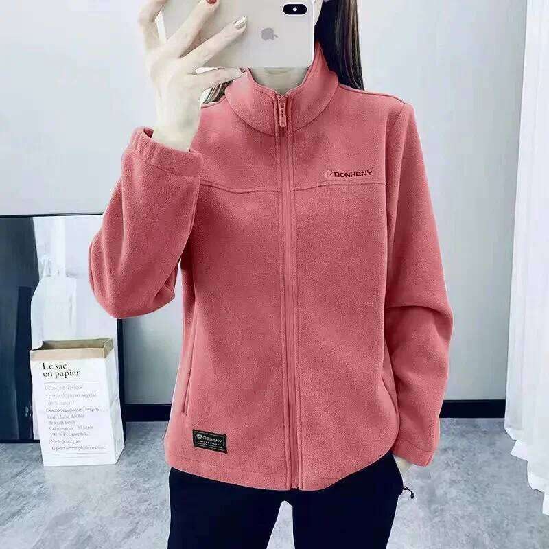 Women's Fleece Jacket Autumn Winter 2025, New Warm Coat, Plus Size Quilted Outerwear, Sports Collar Jackets, Cold Weather Jackets for Women