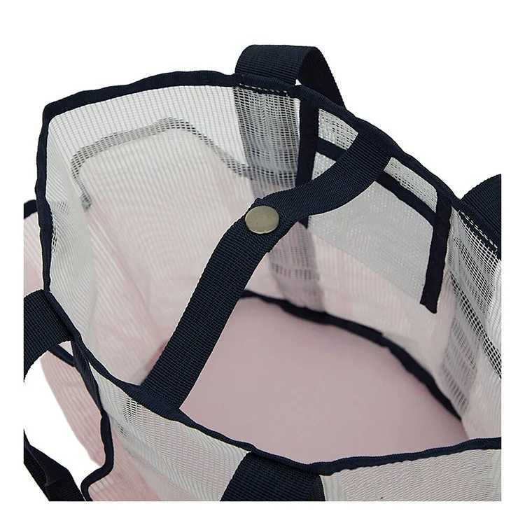 Korean Portable Swimming Bag Large-capacity Hollow Breathable Bathing Beach Fitness Mti-pocket Mesh Storage Bag B250618