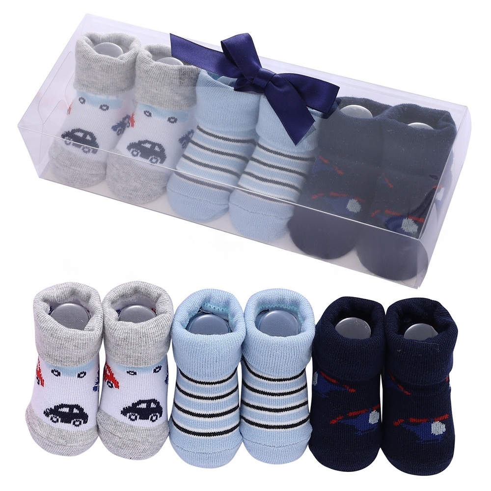 3 Pair Cotton Baby Socks Floor Kids Toddlers Autumn Spring Cute Infant Newborn Cute Gift Newborn Gift Baby Accessories Floor Antiskid Children Socks D