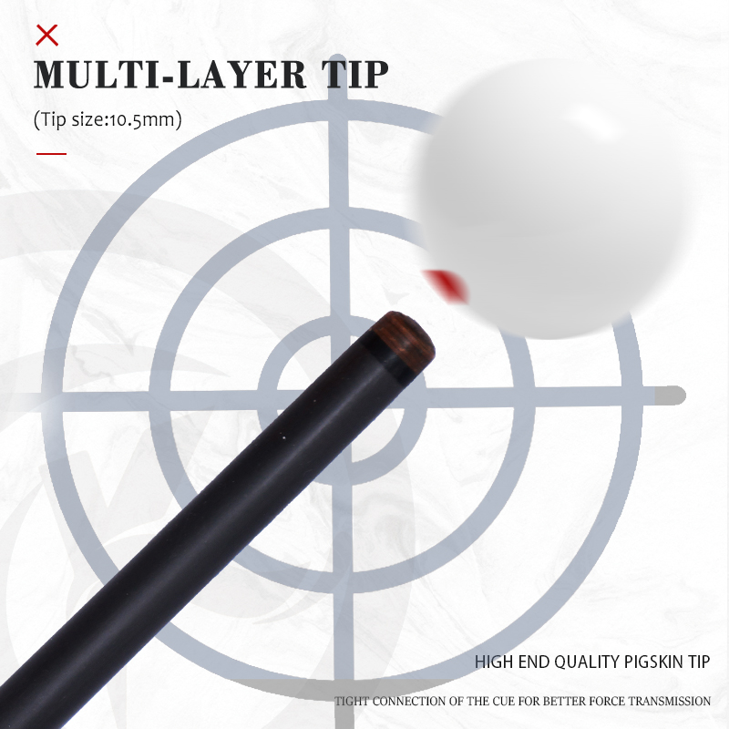 OKHEALING 3/4 Split Snooker Pool Cue Handmade Carbon Fiber 2 Piece Billiard Cue Stick Pigskin Tips 10.5mm Radial Pin Joint Full Size 57" with Ass