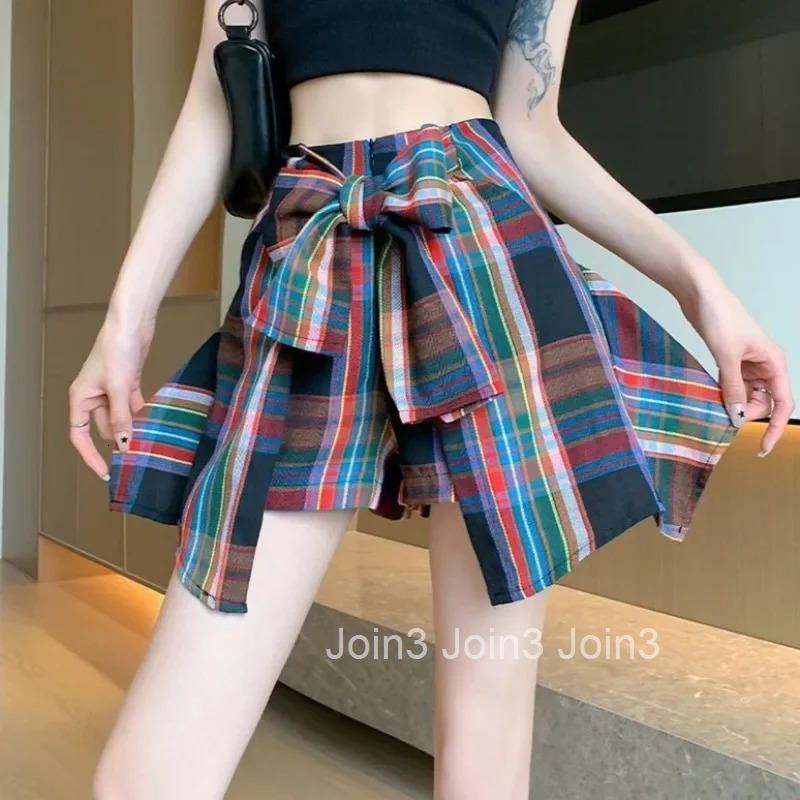 Tight Skirts for Women Short Plaid Mini Woman Skirt Gyaru Wrap High Waist Y2k Vintage Clothing Trend 2025 Stylish Cheap Sales V