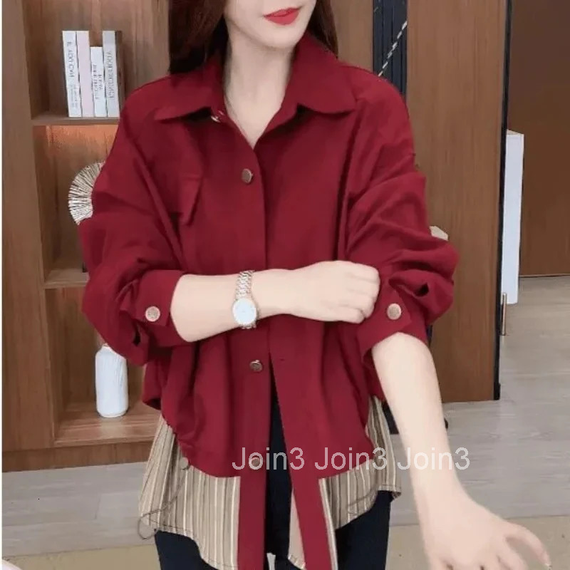 Womens Jackets Splicing Short Female Coat Loose Pretty Korean Style Reviews Clothes Casual Elegant Deals Cheap Youthful Offer