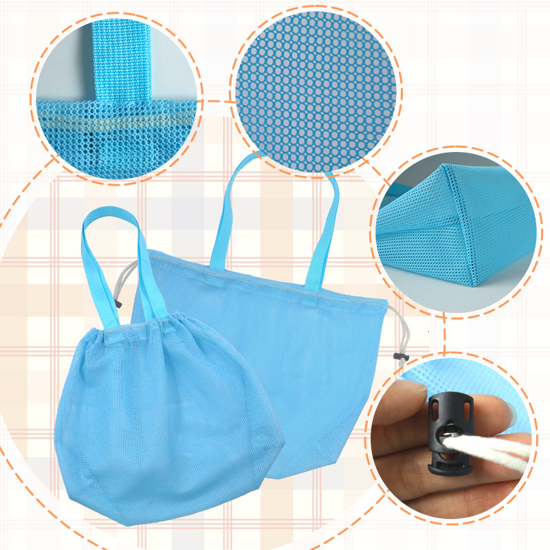 Handheld Hollow Miscellaneous Beach Toy Storage Drawstring Expandable Bag