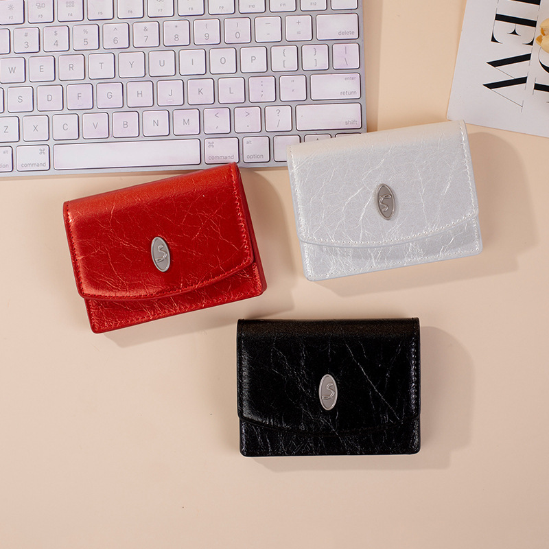Free Shipping Designer Retro Short Women's Wallet Luxury Bag Large Capacity Simple Solid Color Multi Card Slot Holder Wallet