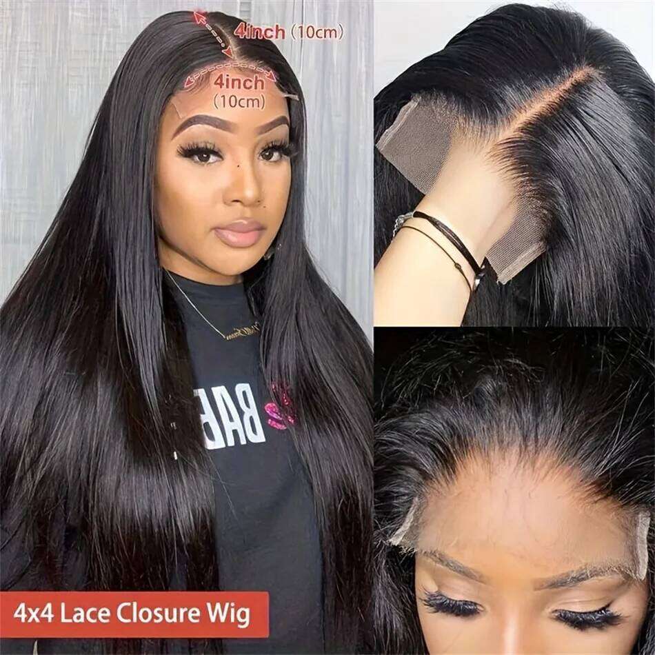 Bone Straight Human Hair on Sale 5x5 Lace Front Wigs 200 Density Pre Plucked 4x4 Closure Glueless Wig for Women