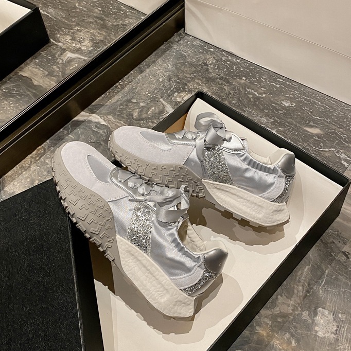 2025 New Winter Thick-Soled Dad Shoes Women's Leather Casual Sneakers Campus Korean Style