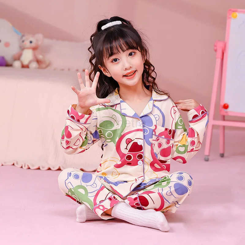 Sanrio Lovely Cinnamoroll Girls Pajama Sets Korea Style Cartoon Print Nightwear Set Soft Comfortable Breathable Home Clothes Autumn XJ250618XJ250618