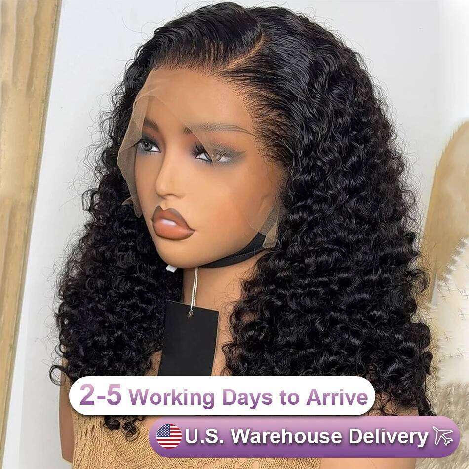 Linktowig Curly Short Bob 13x6 HD Human Hair Wigs Deep Wave 13x4 Transparent Lace Front 5x5 Closure Wig For Women