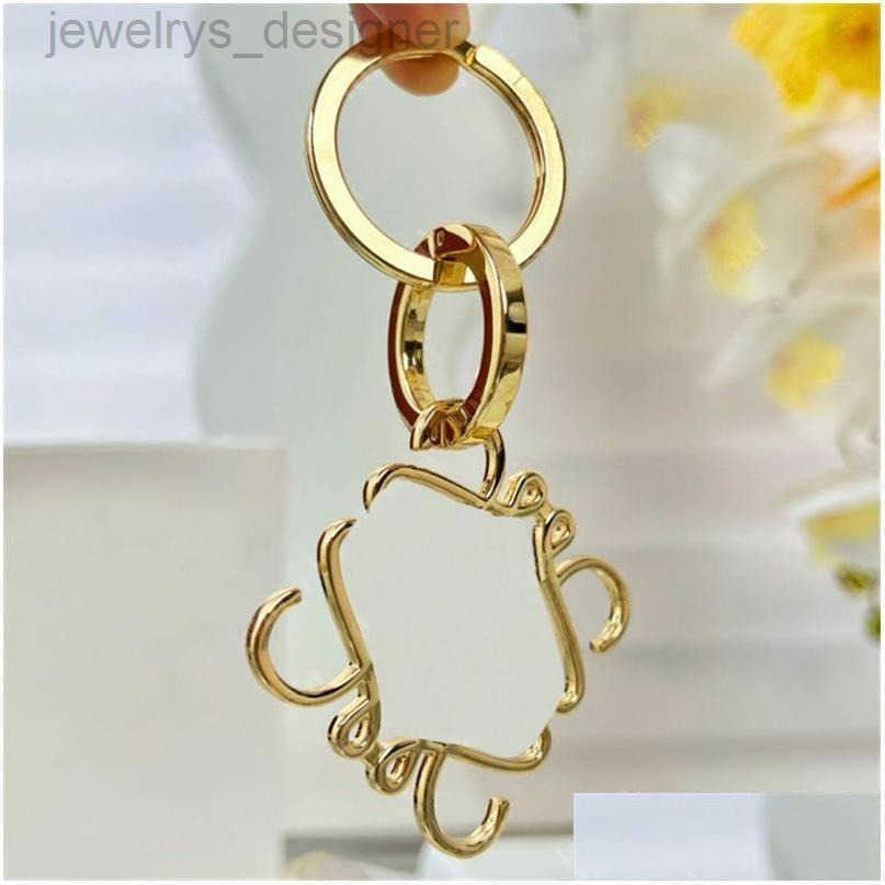 Designer keychains With Box Designer Keychain Anagram Womens Luxury Bag Charm Gold Sier Keyring Stainless Steel Mens Fashion Key Chain Classic Ring Drop Dhhz3
