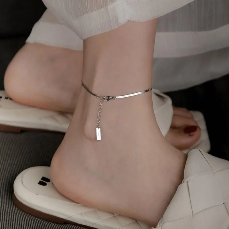 Simple Anklet Silver Color Knife Pendant on the leg Summer Beach Bracelets Barefoot Foot 235cm9 28 long 1 Piece 250606