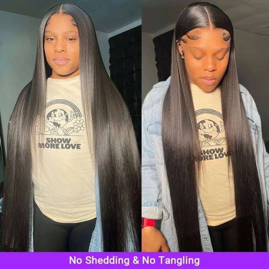 100% Indian Human Hair Wigs Bone Straight 13x4 Front 180% Remy Preplucked Transparent Lace Closure Wig For Black Women
