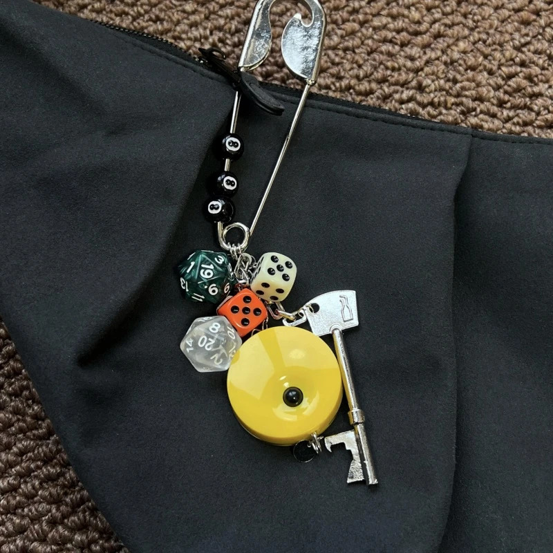Original Niche Keychain Pants Chain Versatile Trendy Hanging pendant dice Mini Billiards purse bag charms Accessories 250618