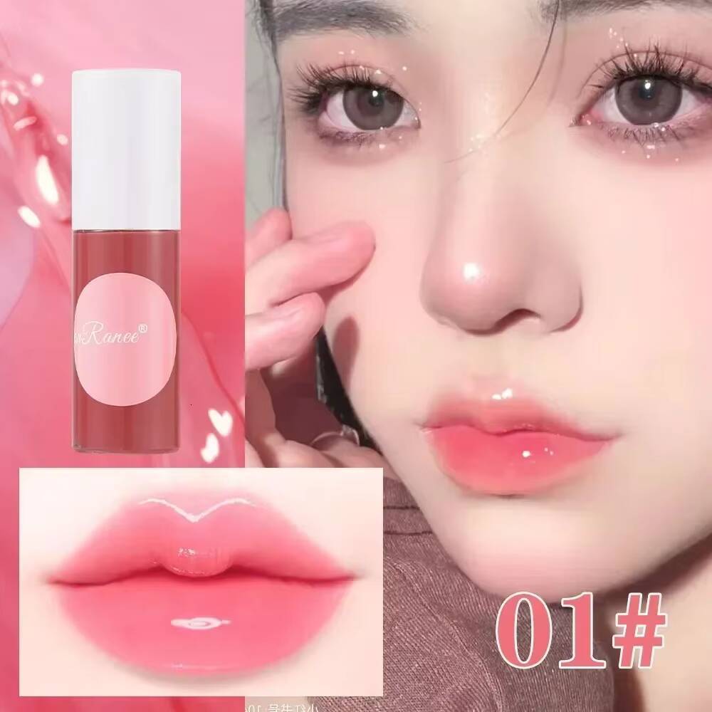 Mini 10 Colors Liquid Lip Gloss Waterproof Non-stick Long Lasting Sexy Red Mirror Glass Moisturize Lipstick Water Rouge Makeup happy
