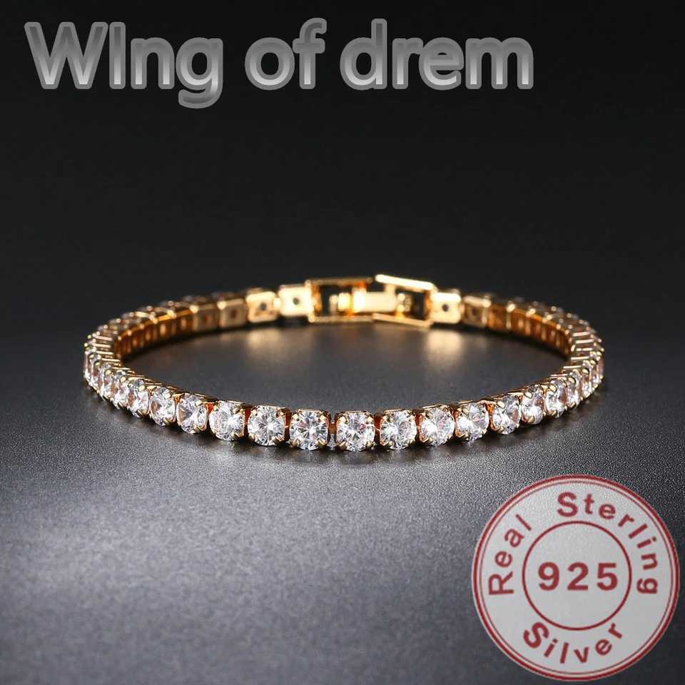 Dazzling 925 Sterling Silver Tennis Bracelet Rose Gold Shining Cubic Zirconia Bracelet Wedding Jewelry Gift W250618