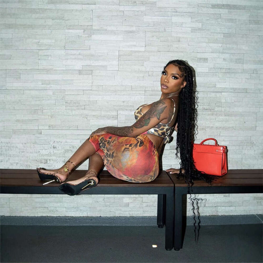 New Women's Fashion Sexy Leopard Print High Waist Backless Two-Piece Set B5