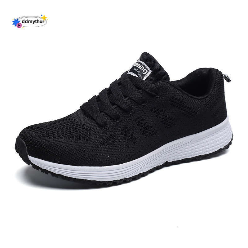 Women's Sports Flyknit Mesh Viscose Lightweight Round Toe Couple Running Casual Shoes for Men and Women ddmythur