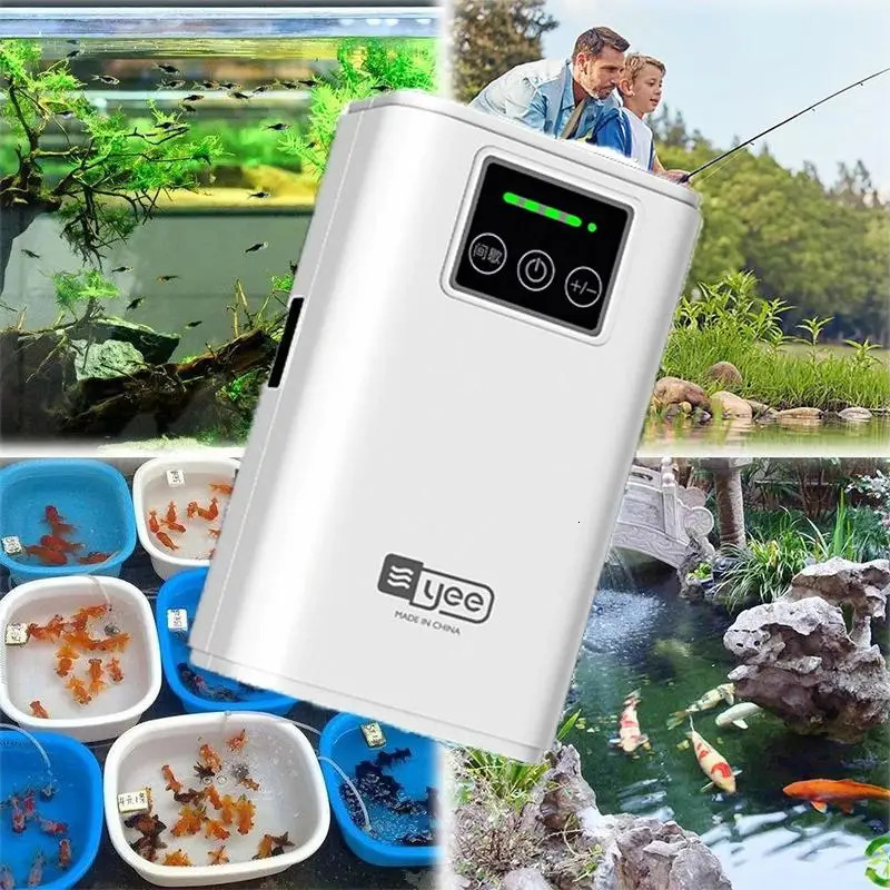 Aquarium Fish Tank Oxygen Pump Charging Dual-Purpose Air Pump Usb Lithium Battery Household Portable Fishing Mute 6000Ma Outdoor 250613