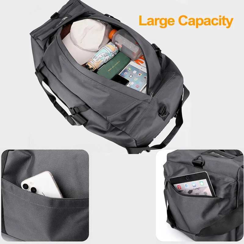 Foldable Wheeled Travel Bag Outdoor Camping Hiking Car Duffle Bags Luggage Moving Handbag Large Sport Fitness Storage Backpack W250618