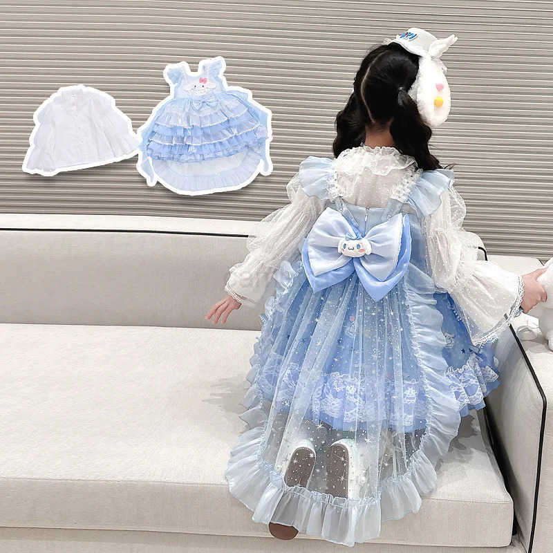 Sanrio Sanrio Kuromi Anime Dress Four Seasons Western Style Cartoon Puffy Skirt Little Girl Sling Princess Skirt Lolita Popular NewXJ250618