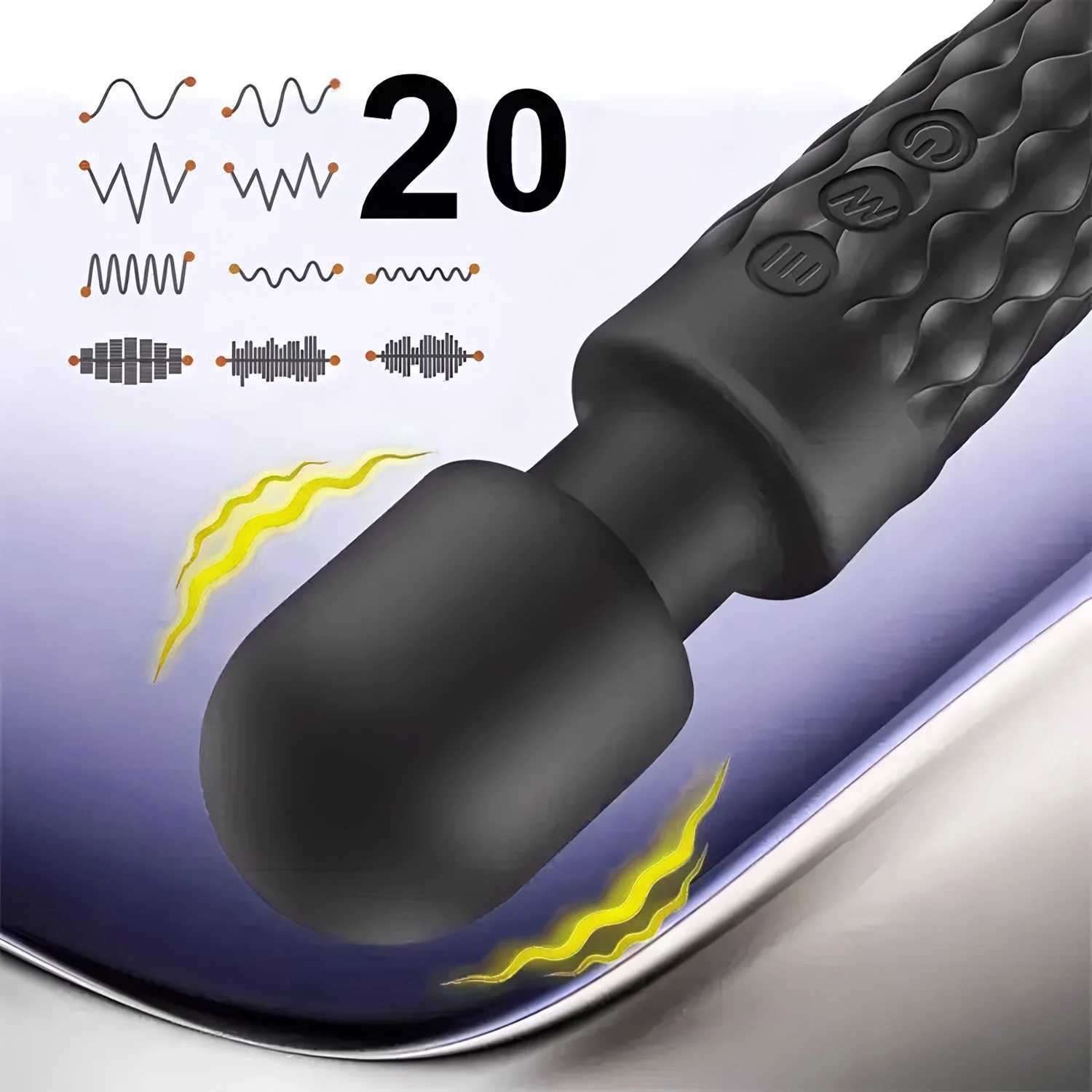 20 Modes Vibrator AV Magic Wand Powerful Female G-spot Massager Clit Clitoris Stimulator Sex Toys Adult Female Erotic Products XJ250618