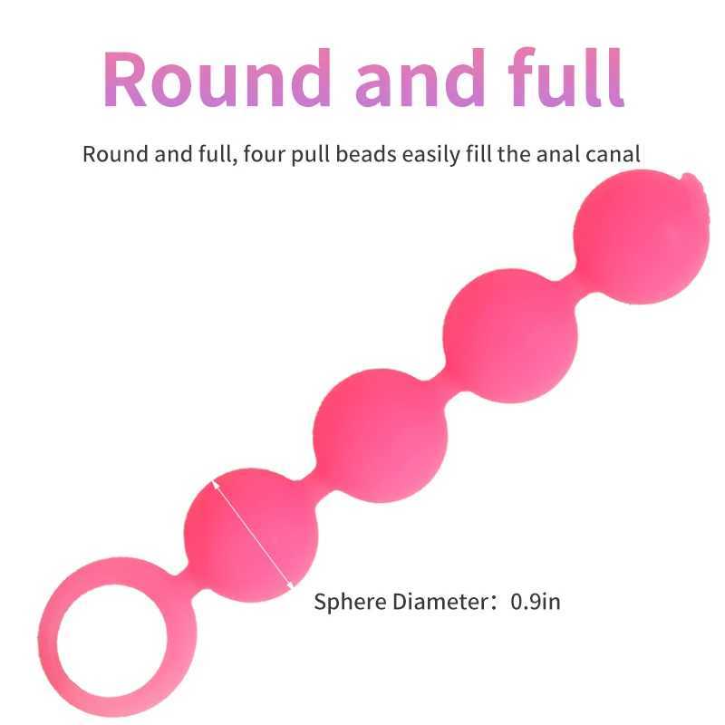 BDSM Silicone Big Anal Plug 4 Ball Anal Bead Anus Masturbation Butt Plug Erotic Flirt Sex Toy Prostate Massage for Men Women 18+ W250618