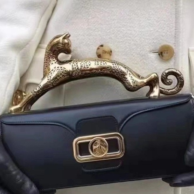 Leopard handle square cowhide fashionable individual versatile banquet single-shoulder high-end women's bag