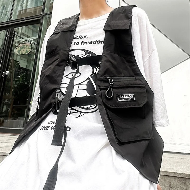 Multi Pockets Outdoor Tactical Techwear Cargo Vest Men Women Motorcycle Sport Punk Hip Hop Waistcoat 250617