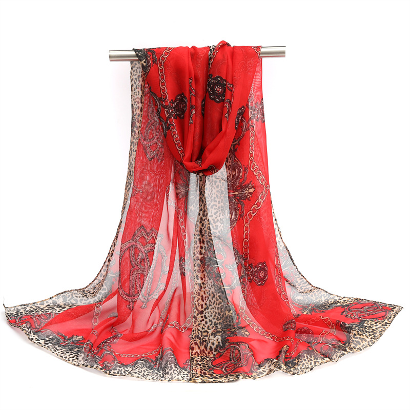 K1058 Chiffon scarf shawl all-match sunscreen gauze scarf elegant ladies beach towel wholesale