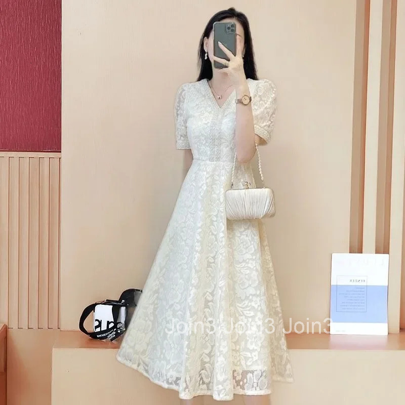 Womens Dress White Female Dresses Formal Occasion Midi Soft One-piece New in On Promotion Elegant Chic Fashion Summer 2025 Xxl