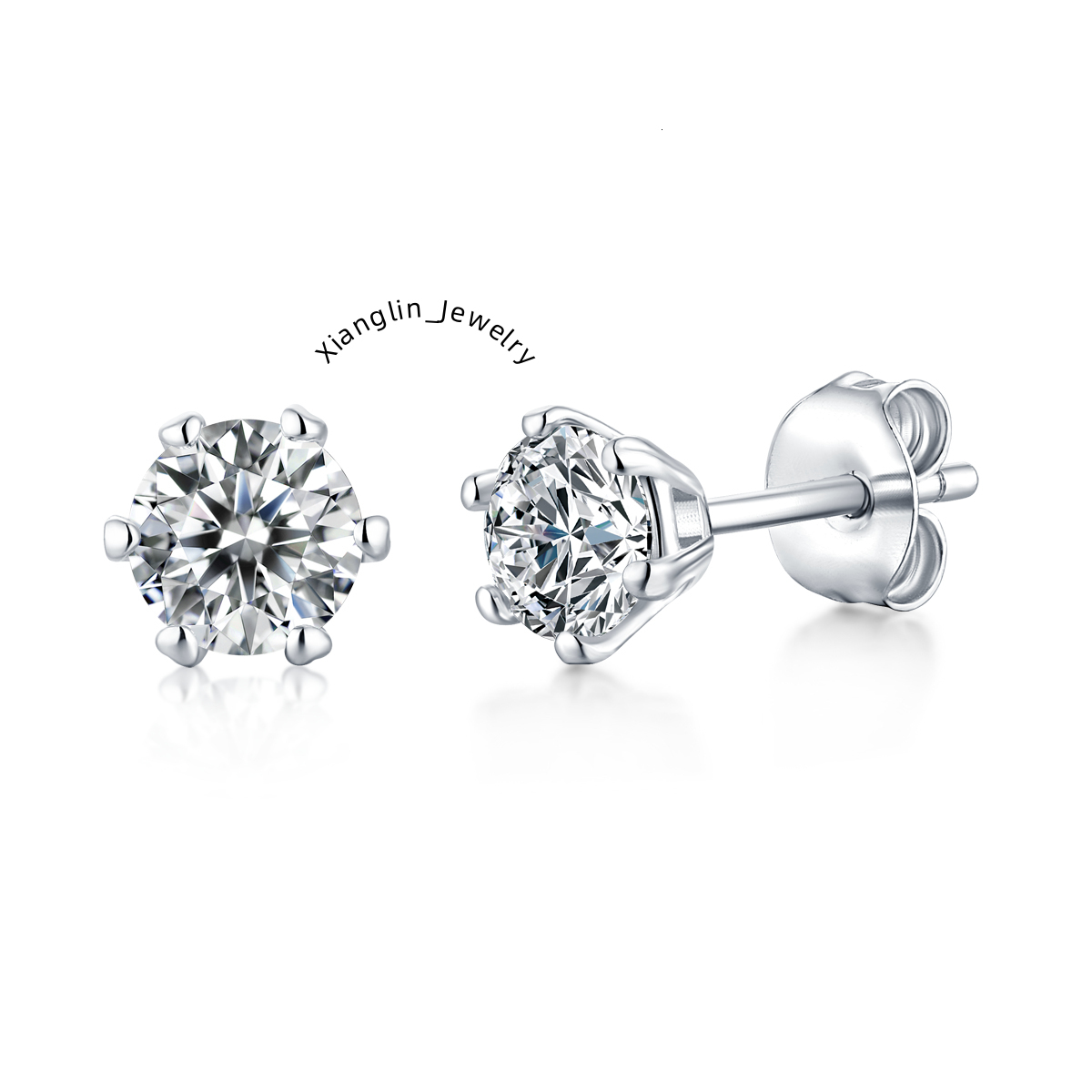 Wholesale Women Moissanite Earring Gold Plated 925 Sterling Silver Hoop Earrings for Women