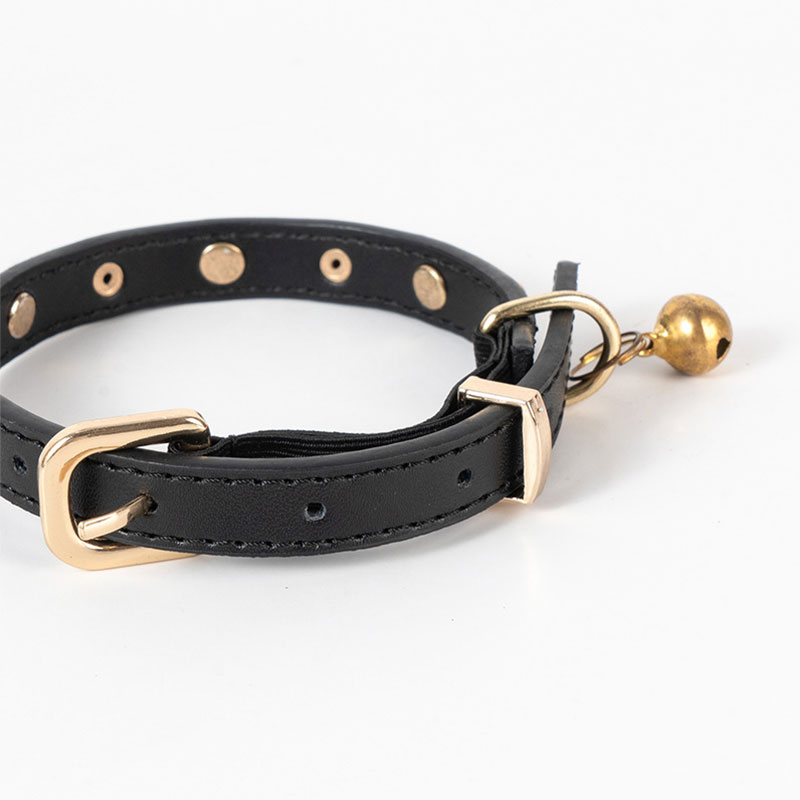 Dog collar, adjustable designer leather fashionable casual dog and cat neck strap pet collar