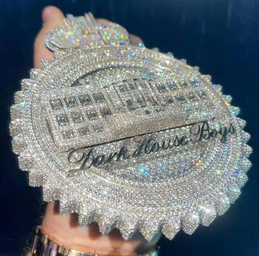Letter Moissanite Online Shopping Iced Out Hip-Hop Sier Men's Fashion Jewelry Pendant Charm