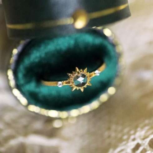Pure Beauty Sun God Rose Cut White Crystal Gold-Plated Ring for Women Ins Style Adjustable New Niche Full Sky Star