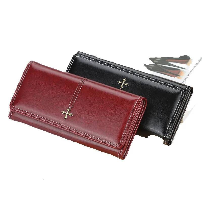 Free Shipping Luxury Bag Designer Women's Wallet Long Korean Style Large Capacity Zipper Phone Clutch Shiny Multi-card Slot Women's Bag High